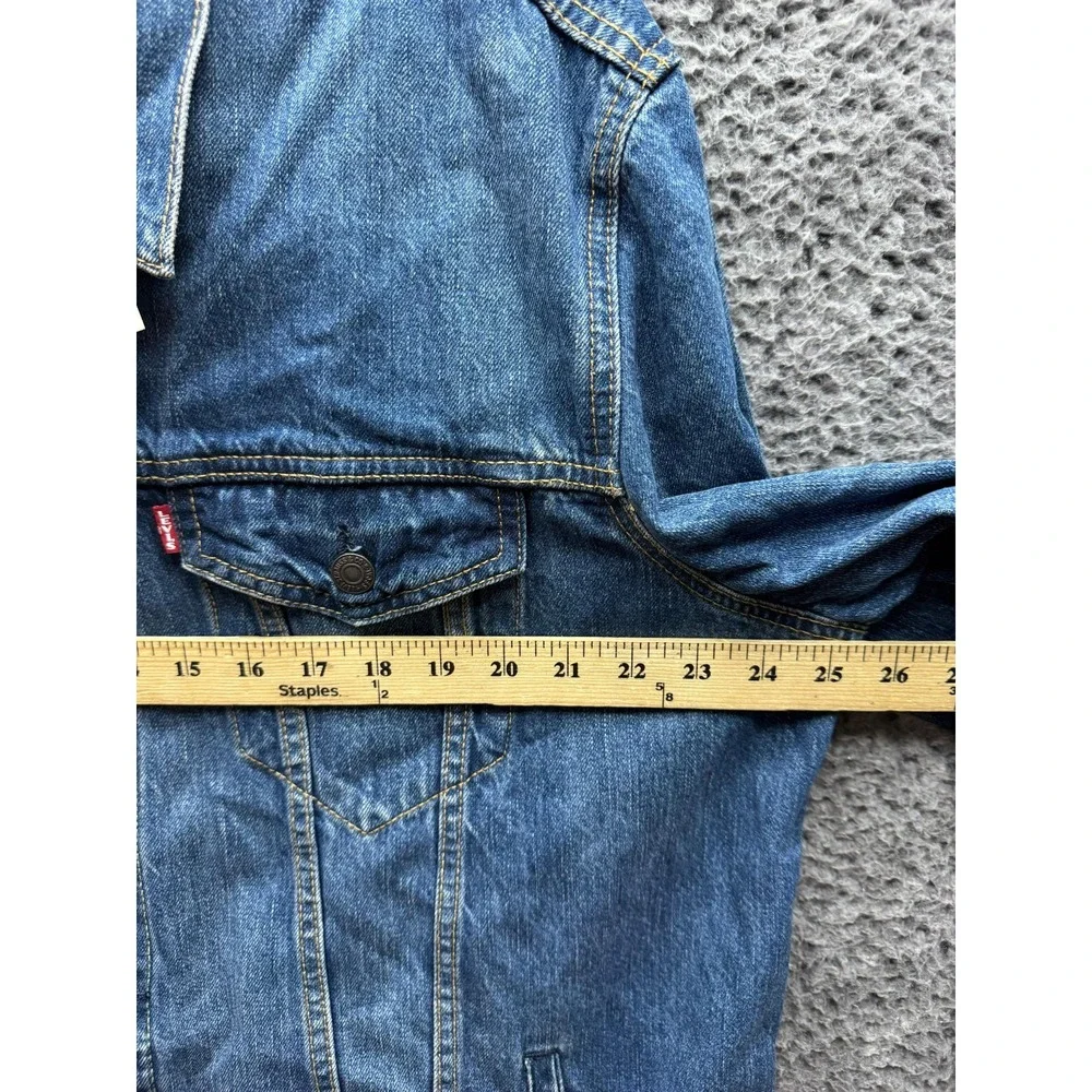 NWT Levi's Premium Tencel Denim Trucker Jacket Dark Wash Indigo Mens Size XXL